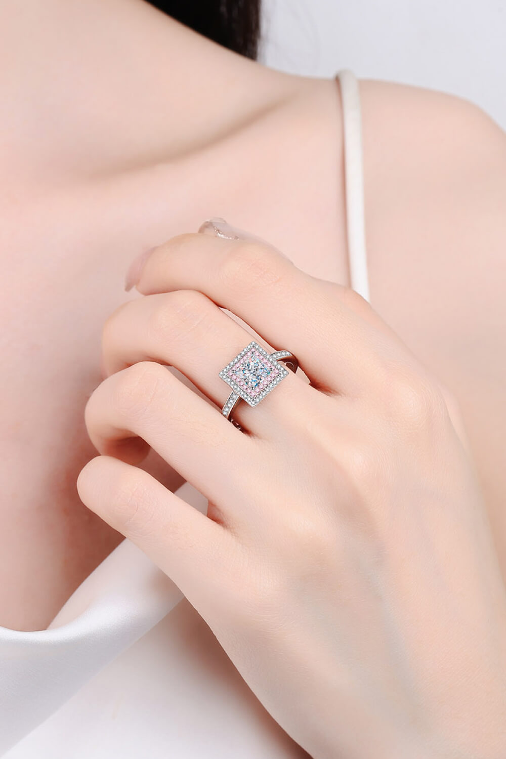 Stay Elegant 1 Carat Moissanite Ring in Silver - women's ring