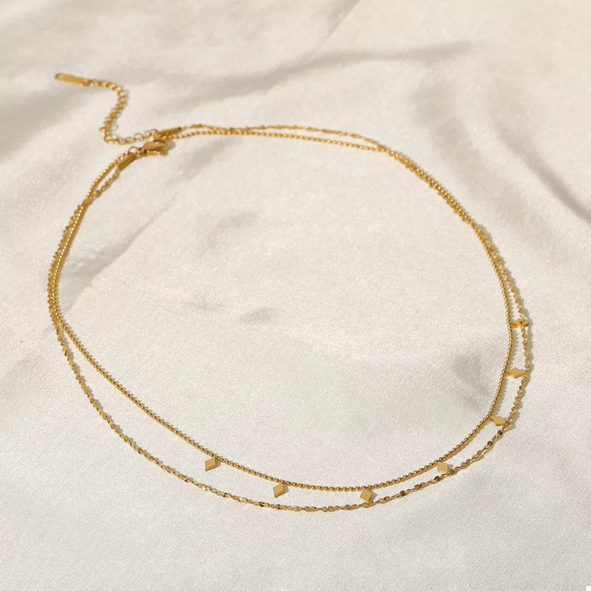 18K Gold-Plated Double Layered Necklace - alternate necklace view
