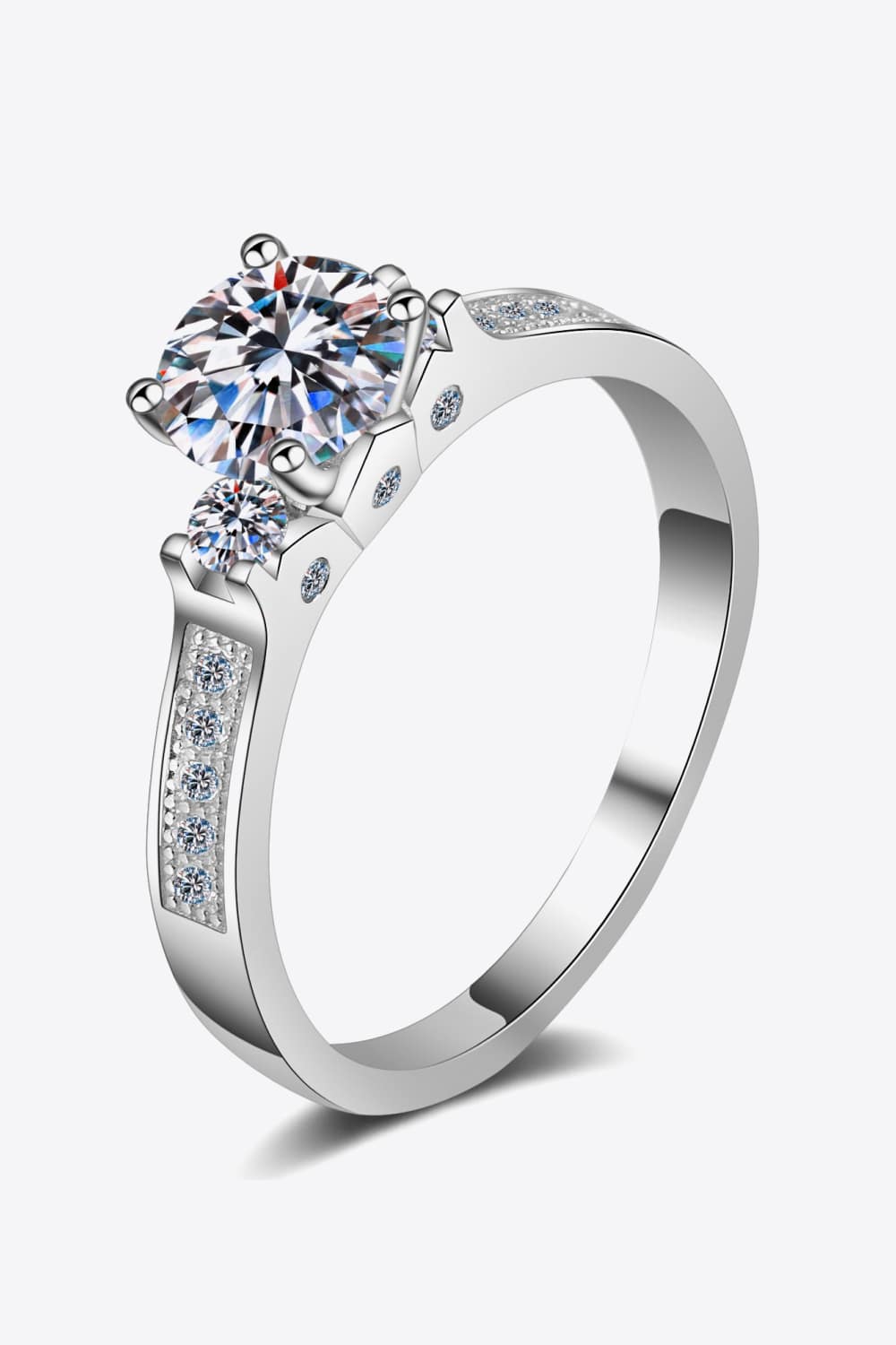Lucky Charm Moissanite Rhodium-Plated Ring in Silver - women's ring