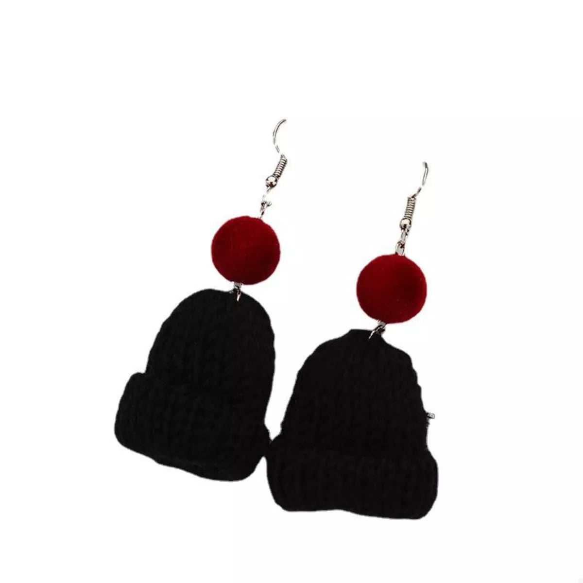 Christmas Knitted Beanie Earrings in Ivory - women's earrings