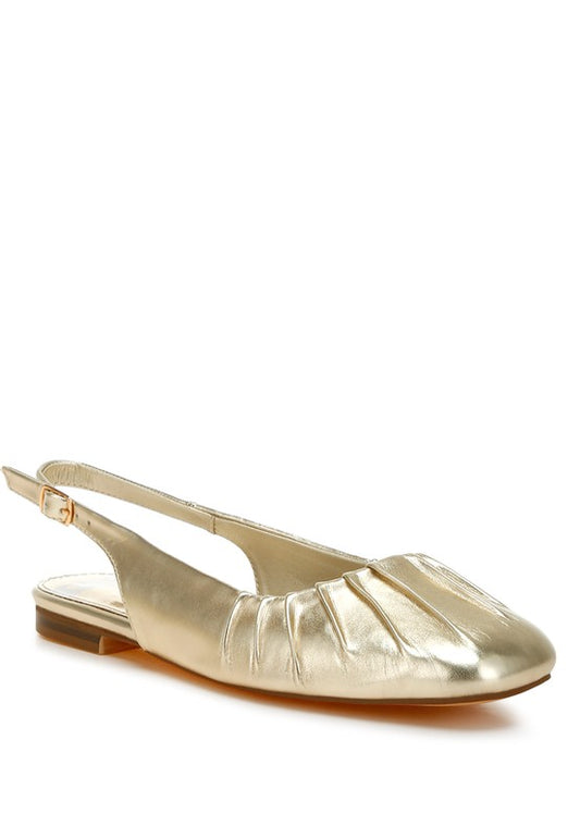 Metallic Flat Slingbacks