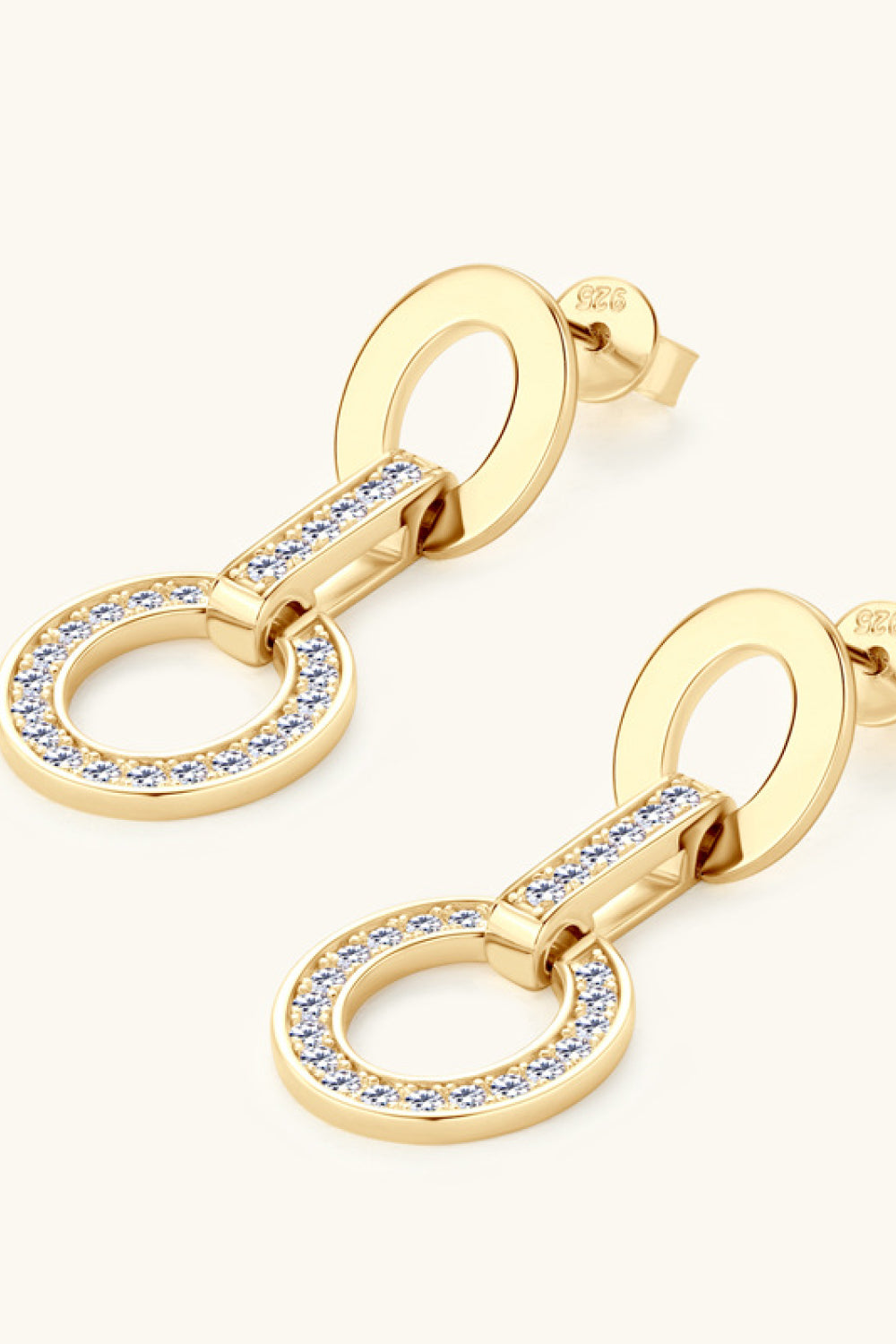 Moissanite Sterling Silver Earrings - alternate earring view