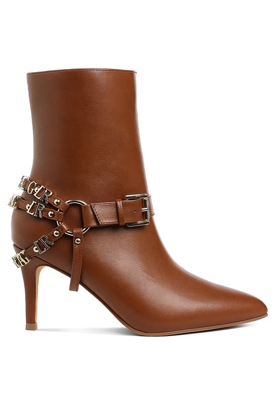 Harness Stiletto Ankle Boots