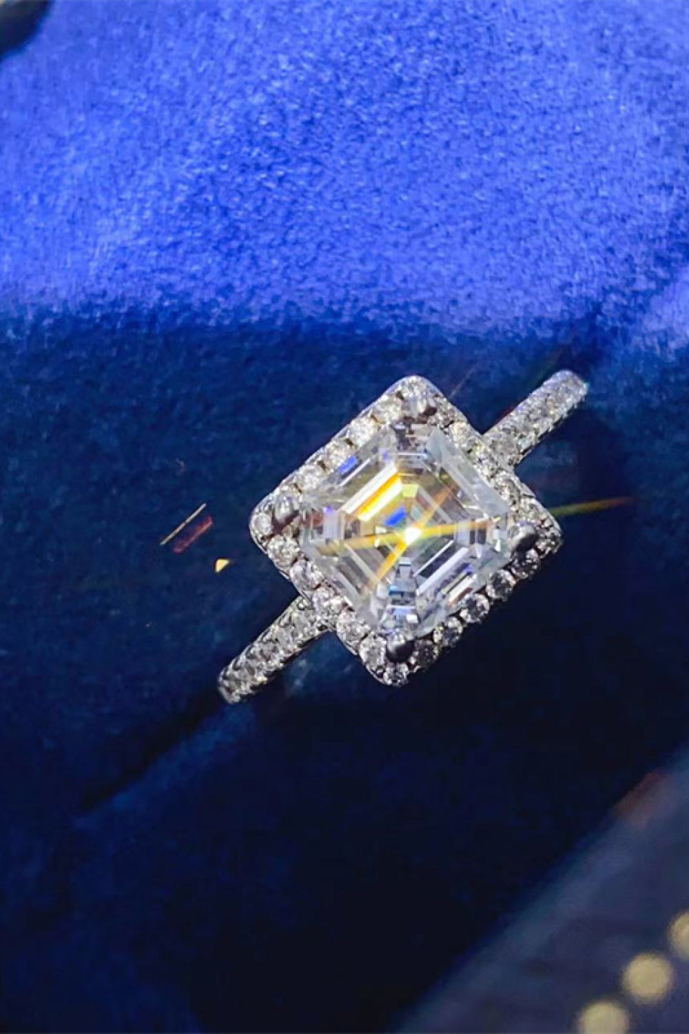 2 Carat Moissanite Sterling Silver Ring - alternate ring view