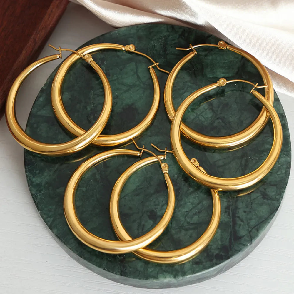 18K Gold-Plated Hoop Earrings - alternate earring view
