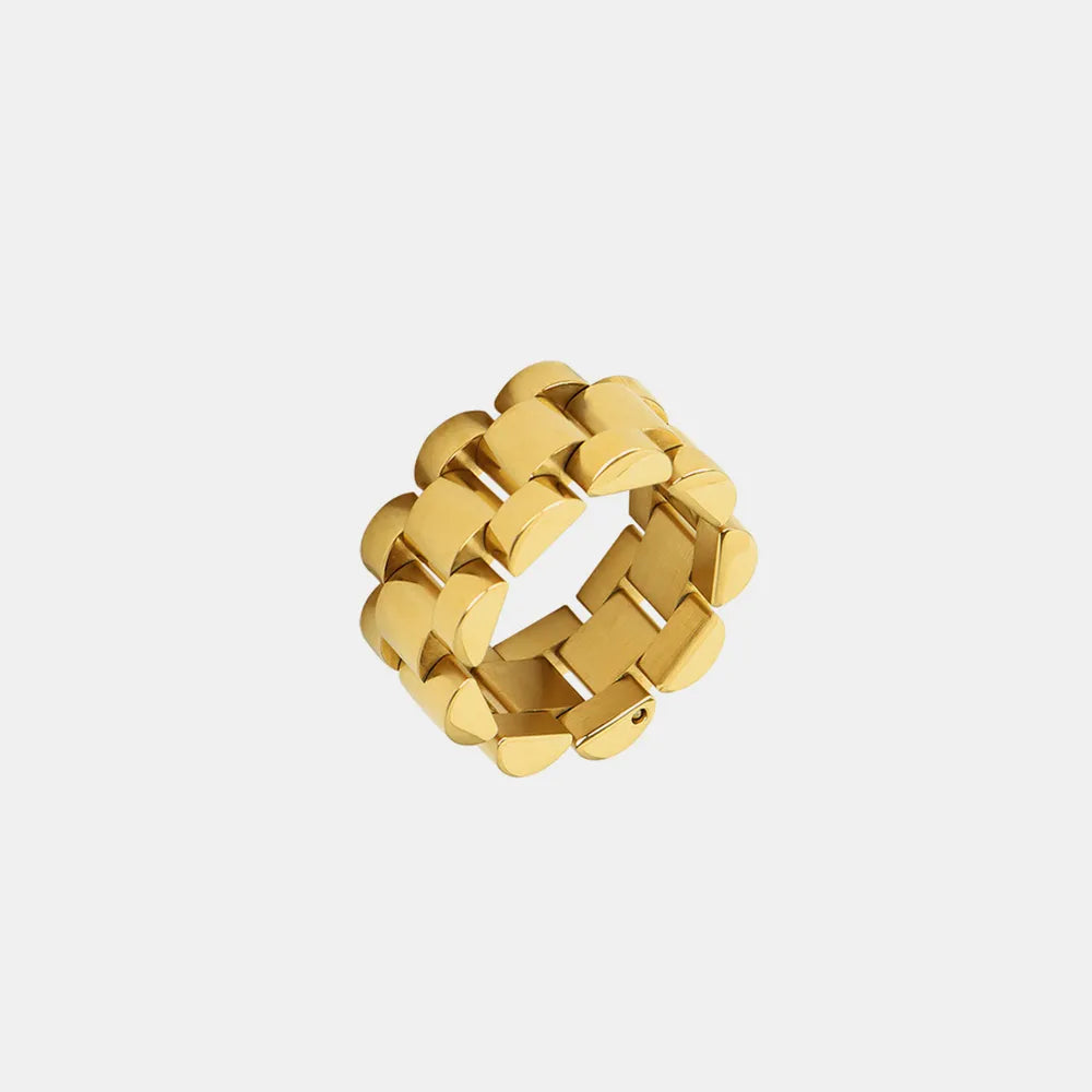 Plated Titanium Steel Ring in Gold - women's ring