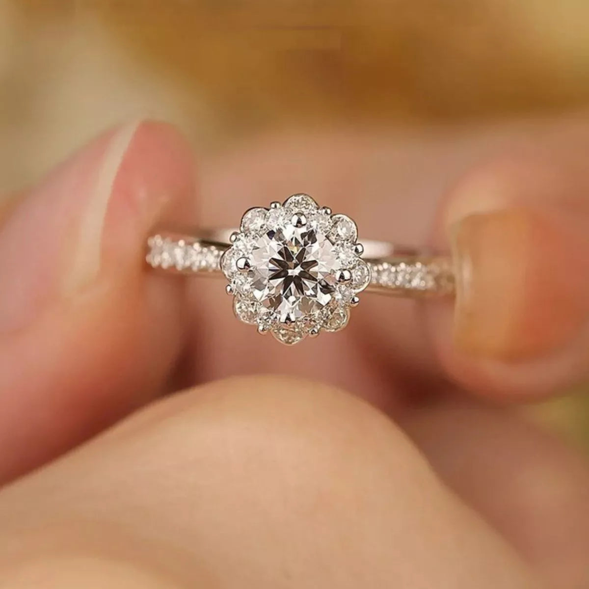 1 Carat Sterling Silver Moissanite Ring in Silver - women's ring