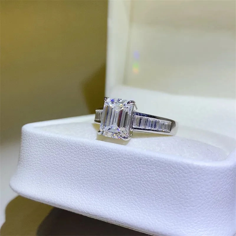 3 Carat Moissanite Sterling Silver Ring - alternate ring view