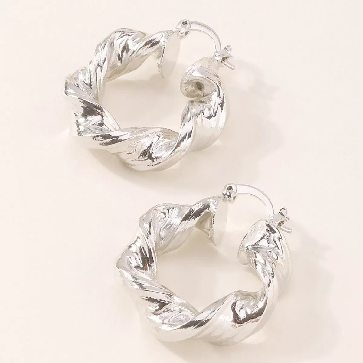 Textured Hoop Earrings - alternate earring view