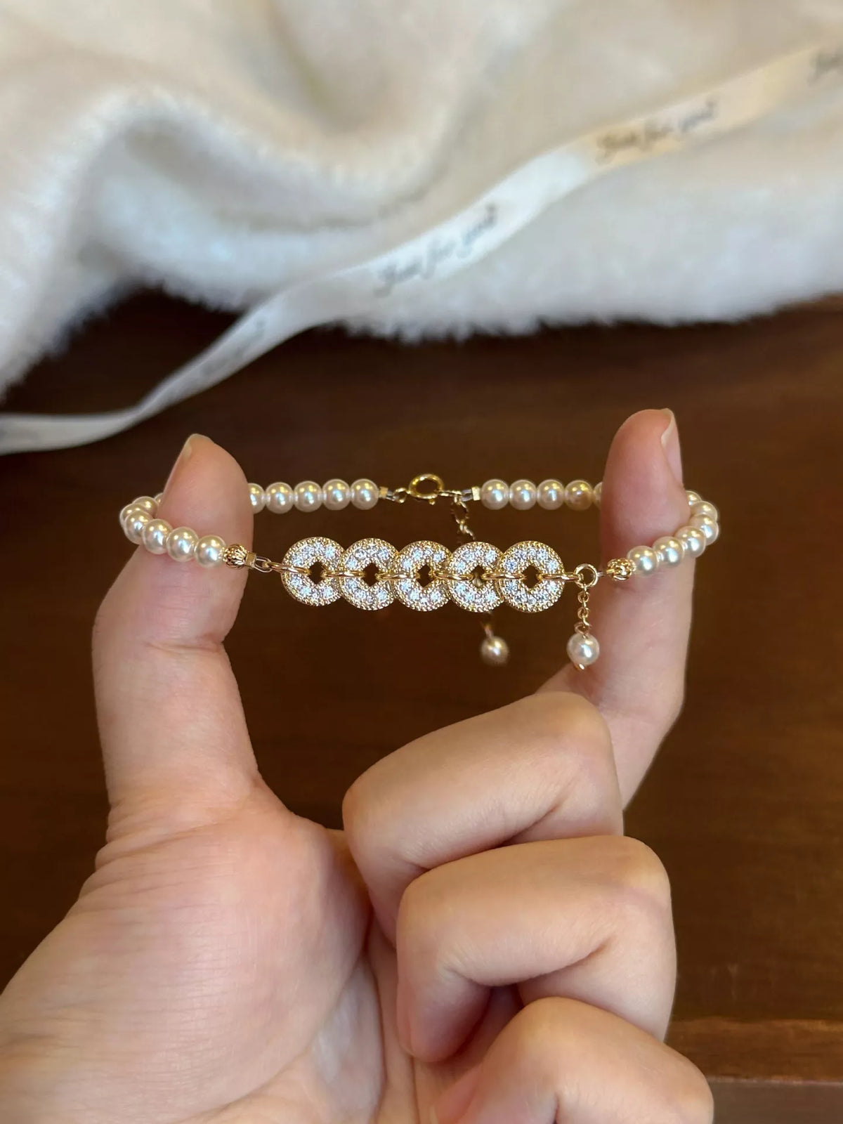 18K Gold-Plated Pearl Coin Bracelet - alternate jewelry view