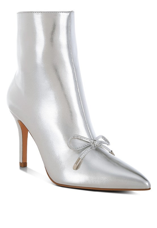 Silver Metallic Ankle Boots