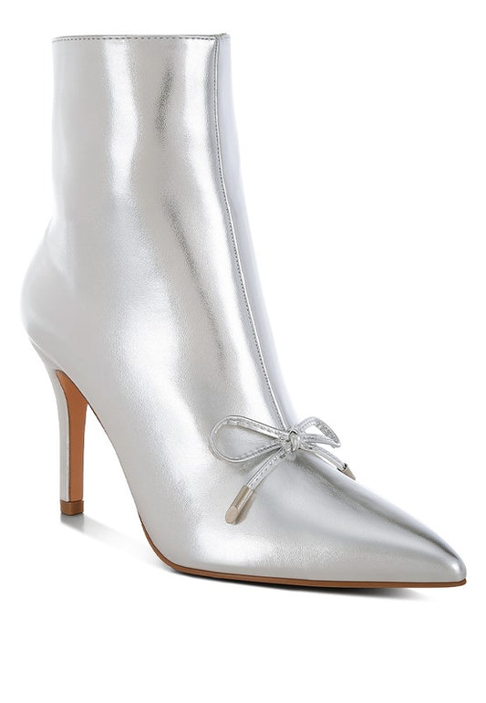 Silver Metallic Ankle Boots