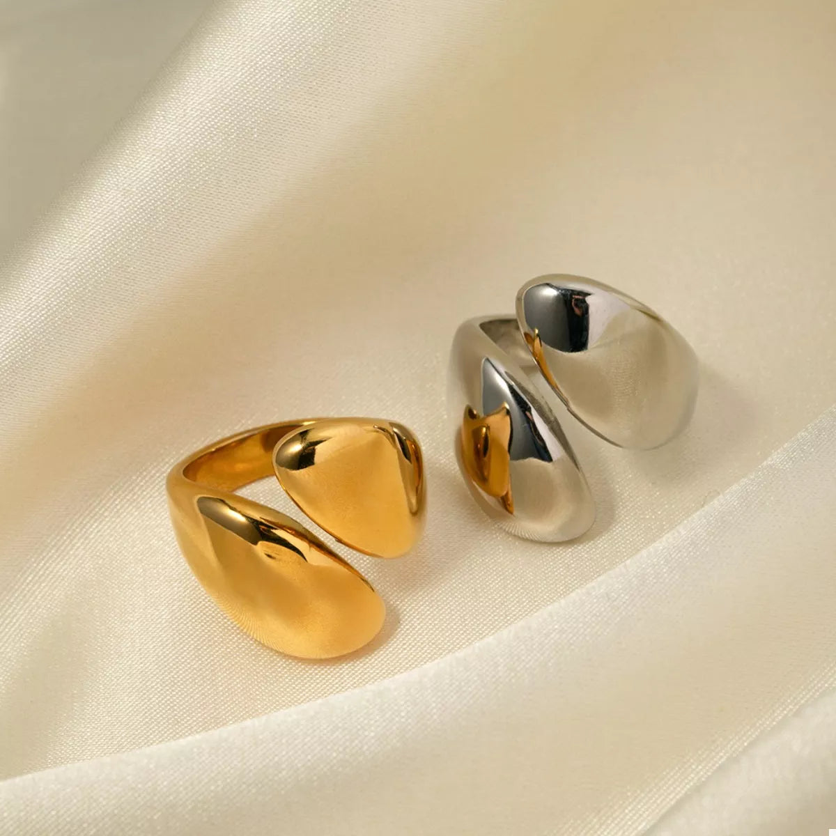 Stainless Steel Bypass Ring in Gold - women's ring