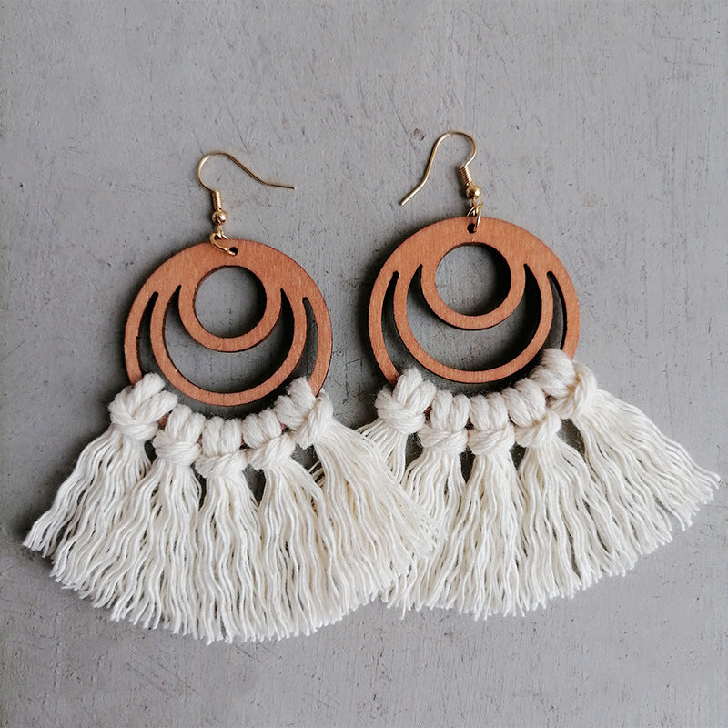 Tassel Detail Geometric Earrings - alternate earring view