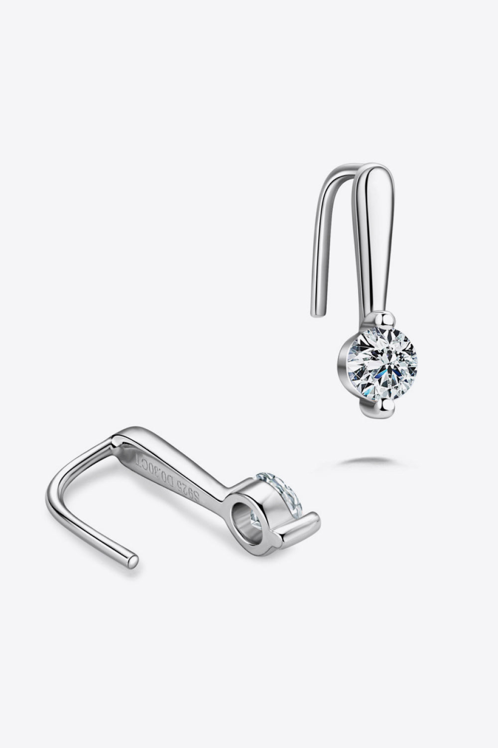 Moissanite Sterling Silver Earrings in Rose Gold - women's earrings