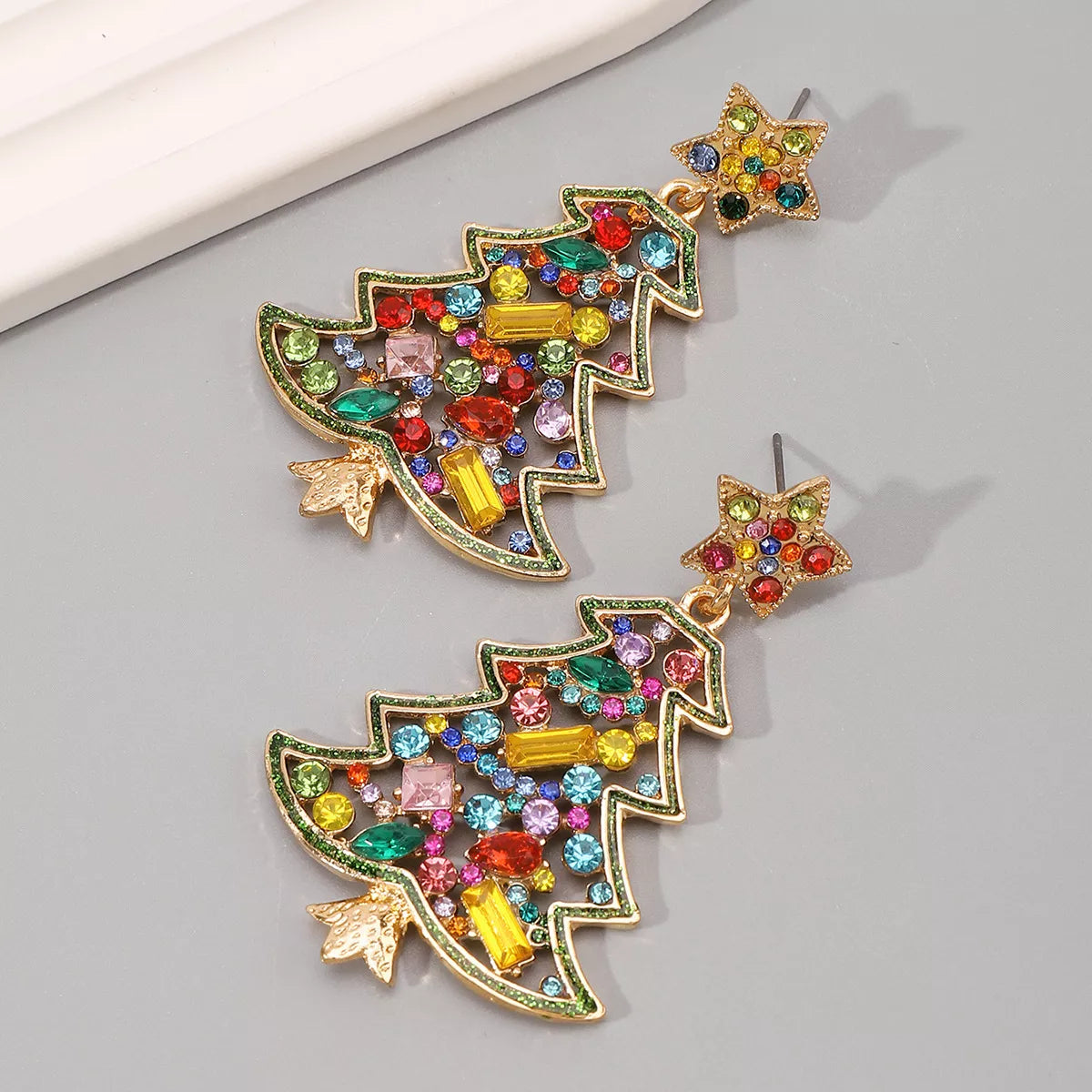 Christmas Tree Dangle Earrings - alternate earring view