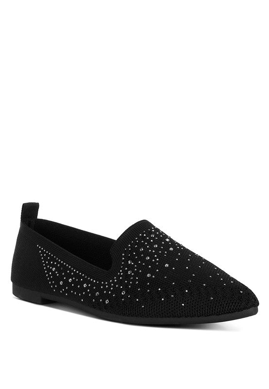 Canvas Rhinestone Loafers