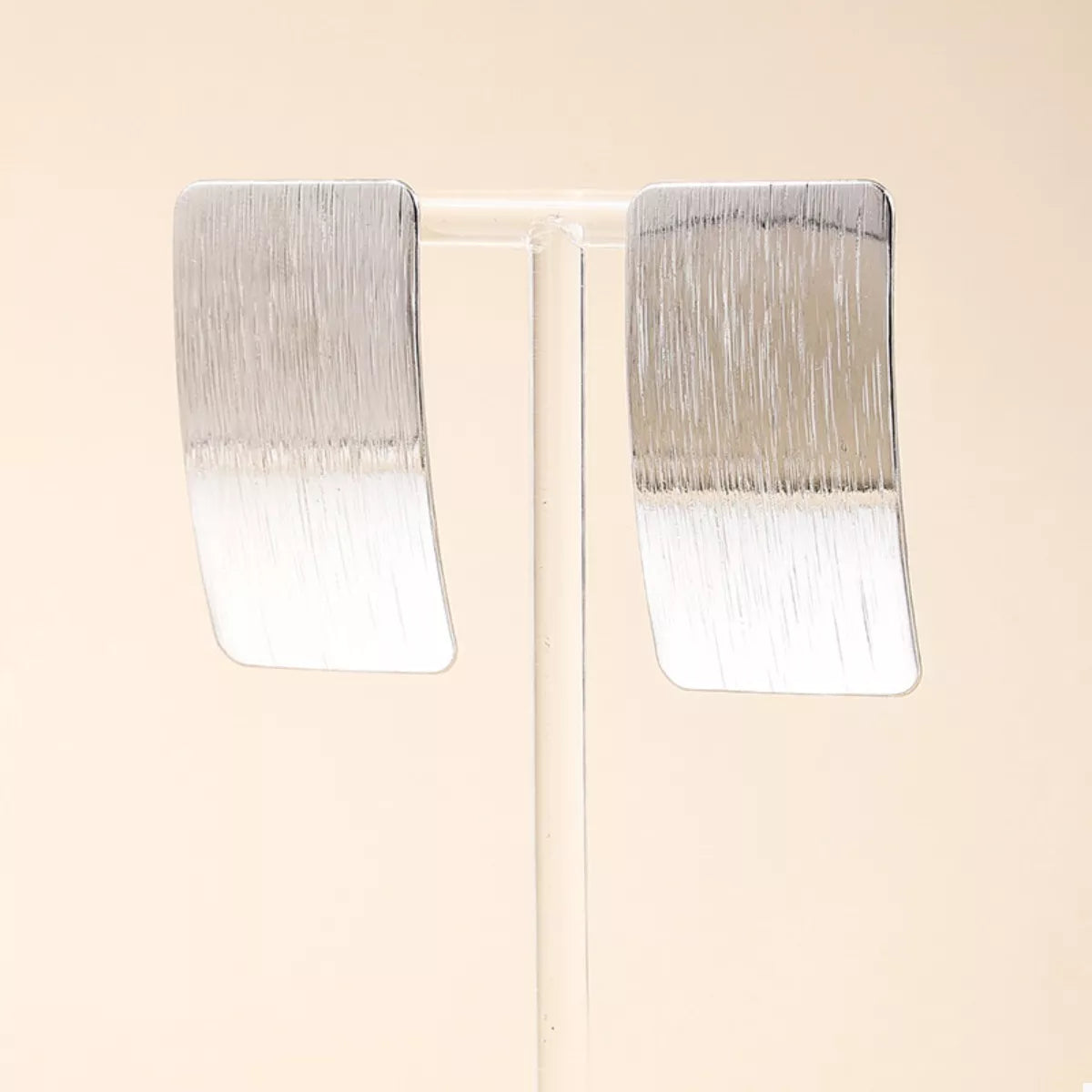 18K Gold-Plated Rectangle Earrings - alternate earring view