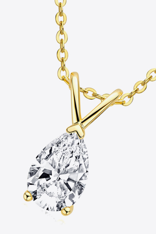 1.5 Carat Moissanite Pendant Sterling Silver Necklace in Silver - women's pendant necklace