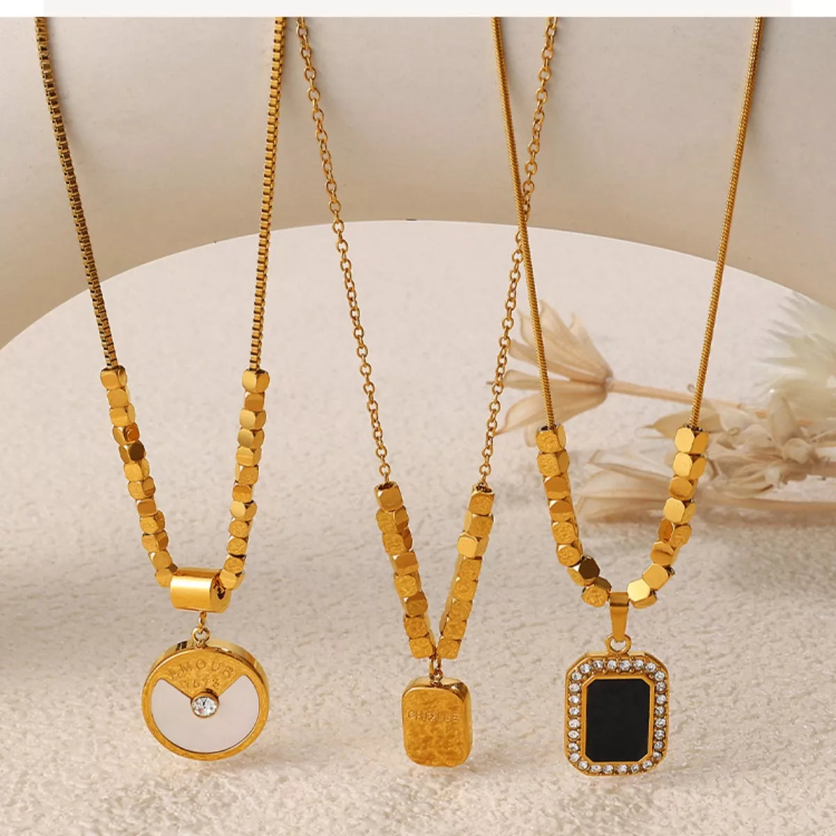 18K Gold-Plated Pendant Necklace - alternate necklace view