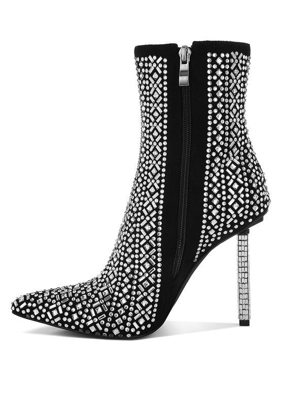 Gem Rhinestones Stiletto Boots