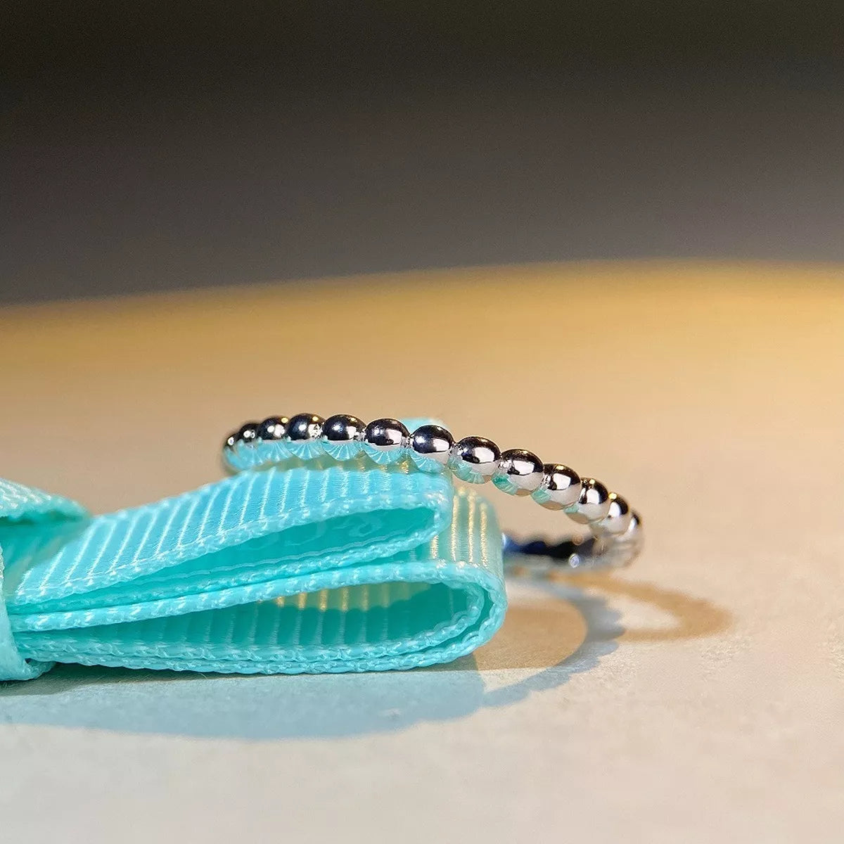 Sterling Silver Bead Ring in Silver - women's ring