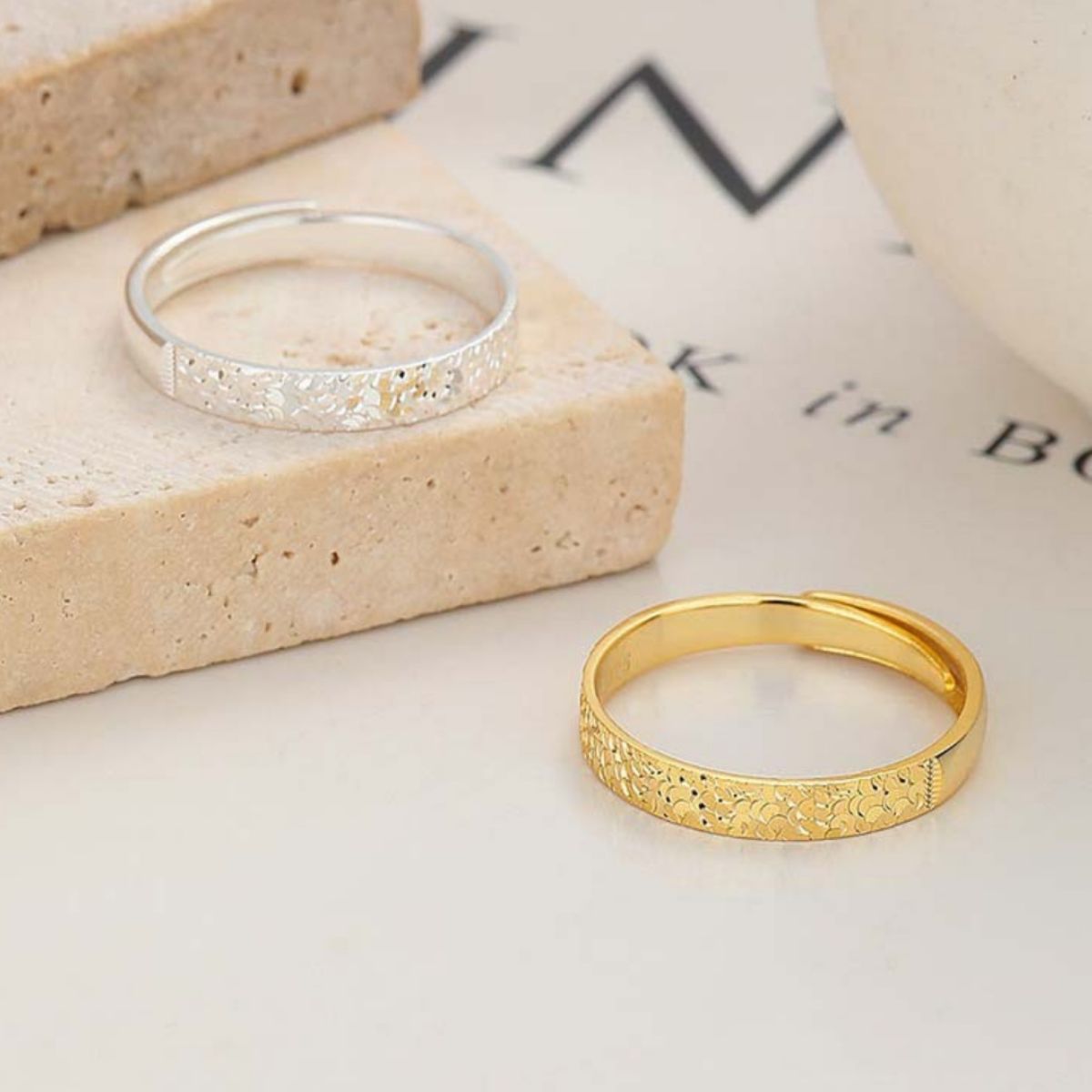 Sterling Silver Textured Ring in Silver - women's ring