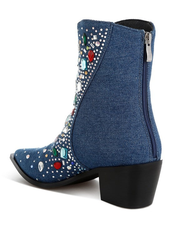 Multi Color Stones Boots