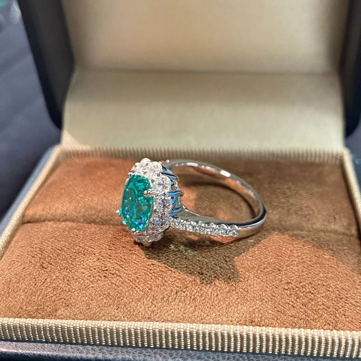 Sterling Silver Emerald Ring in Green - women's ring