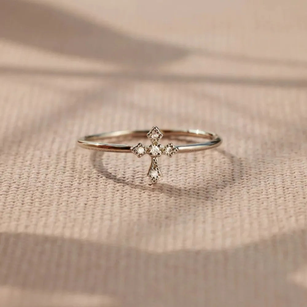 Sterling Silver Cross Ring in Silver - women's ring
