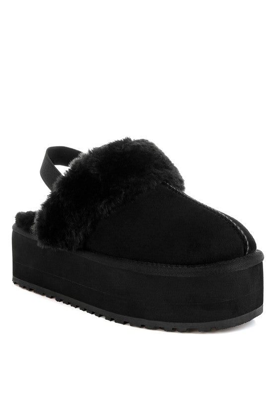 Faux Fur Platform Slingback