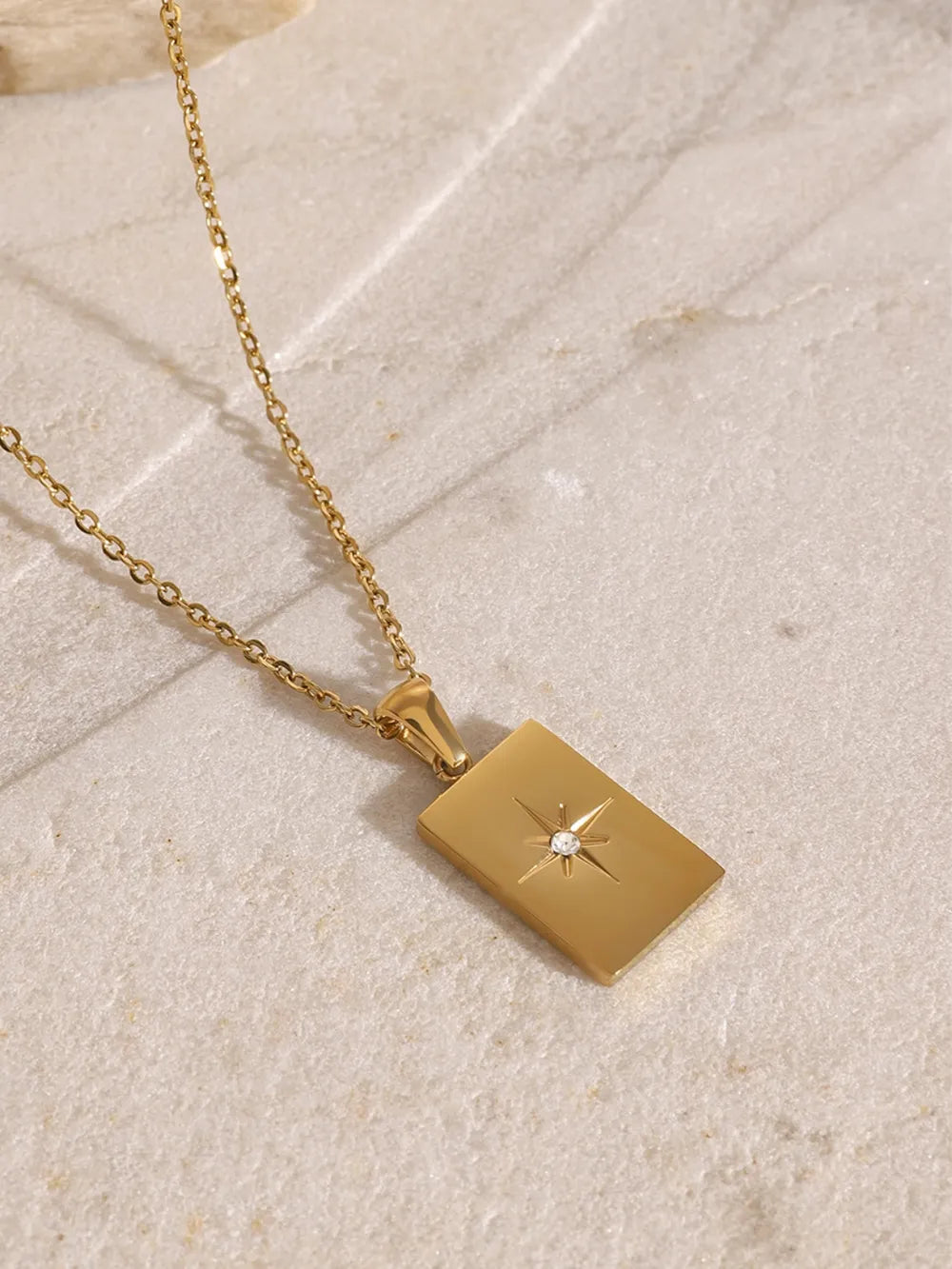 18K Gold-Plated Stainless Steel Double-Layered Necklace - alternate necklace view
