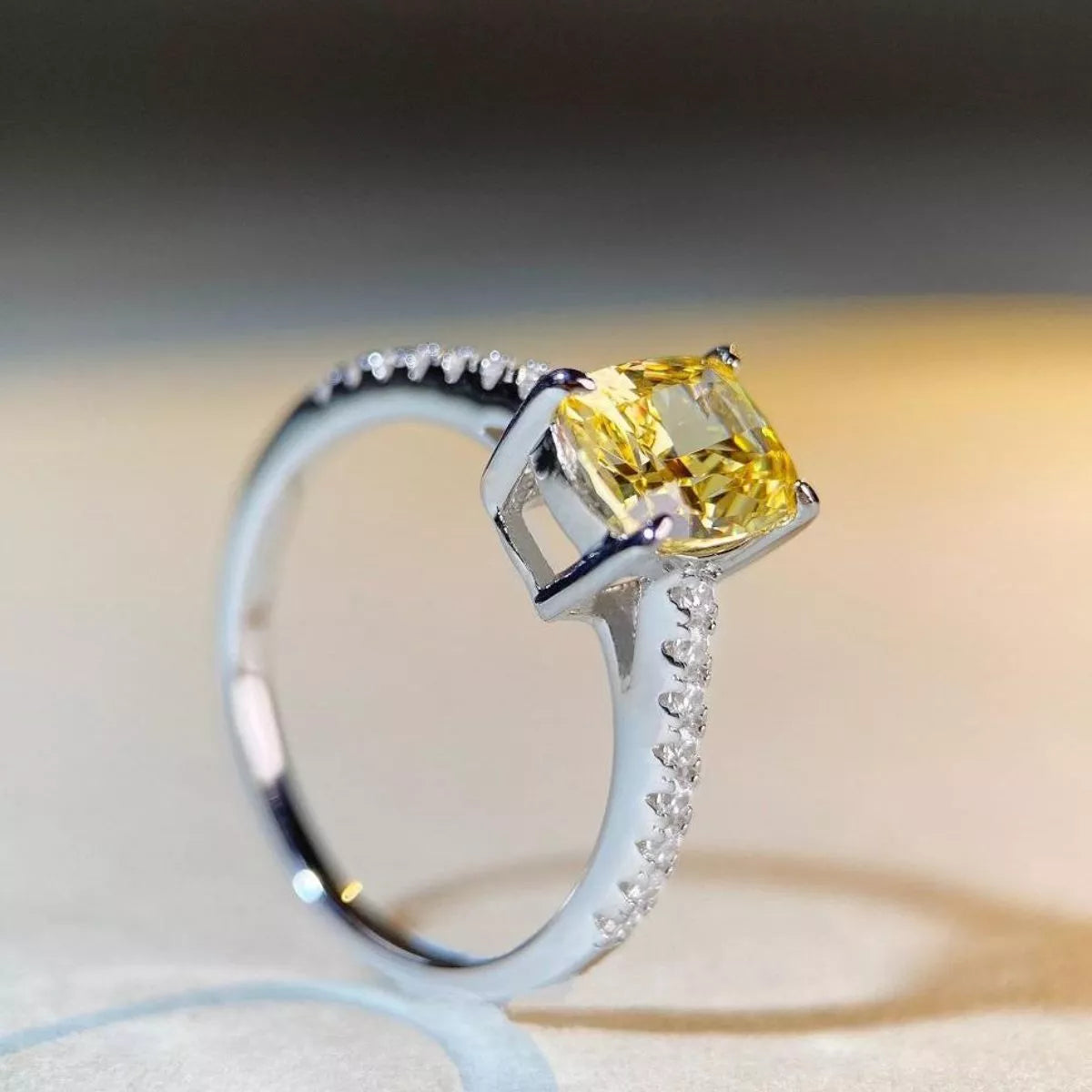 Sterling Silver Geometric Ring in Yellow - women's ring