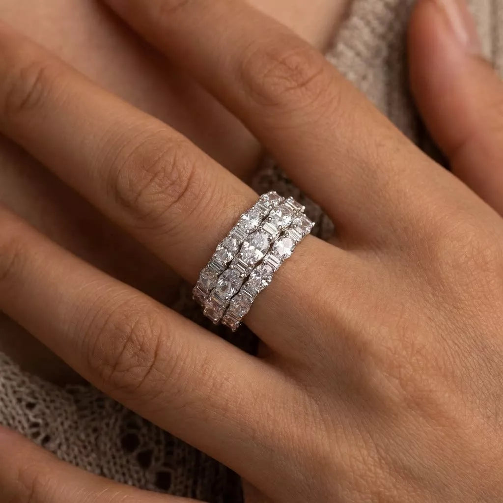 Alloy Zircon Geometric Ring in Style C - women's ring