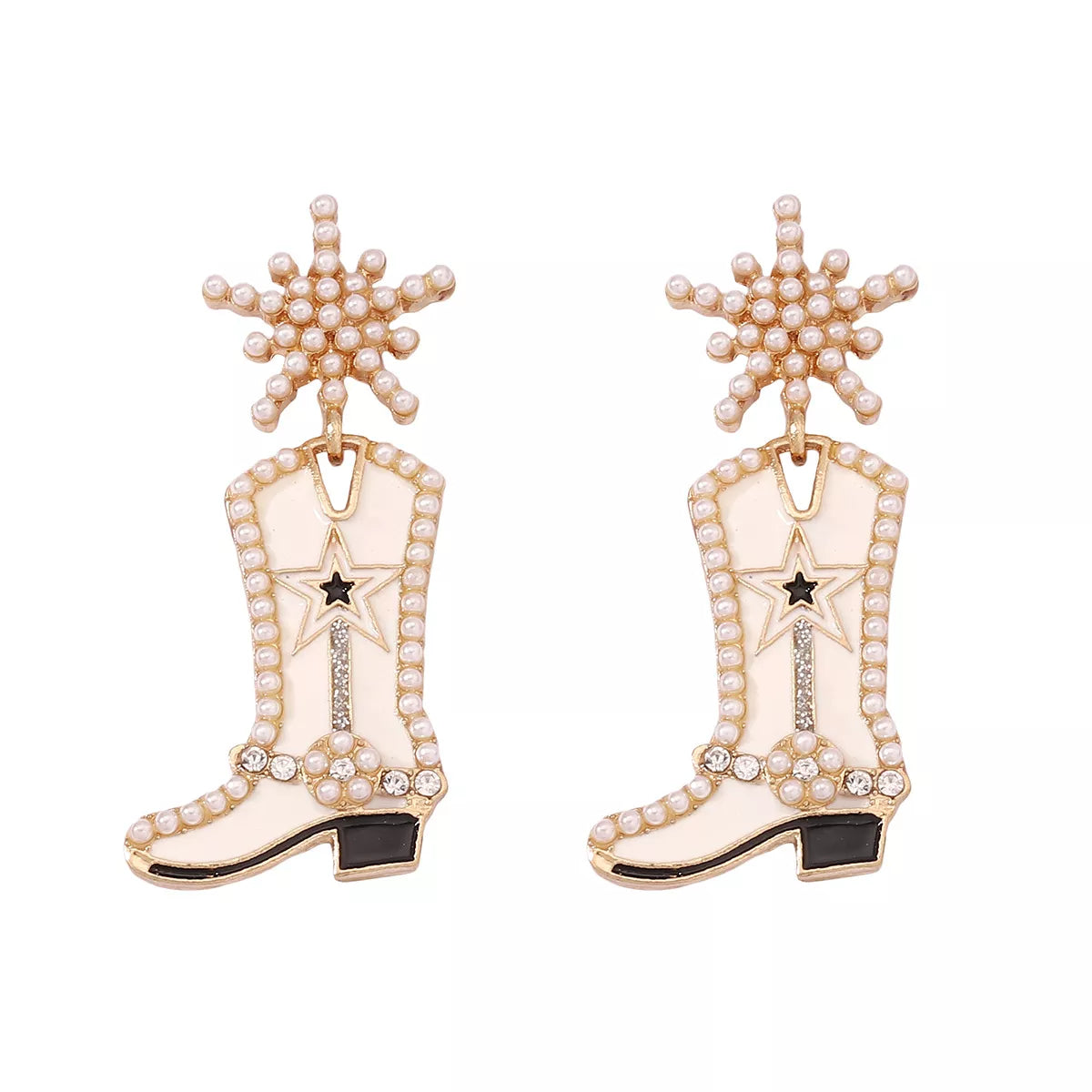 Cowgirl Boot Dangle Earrings - alternate earring view