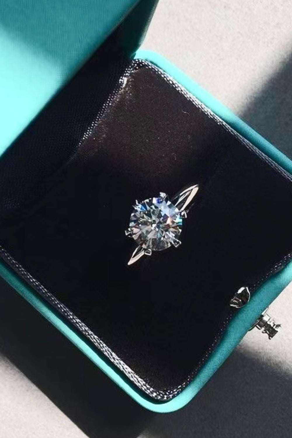 Adored Sterling Silver 3 Carat Moissanite 6-Prong Ring in Silver - women's ring