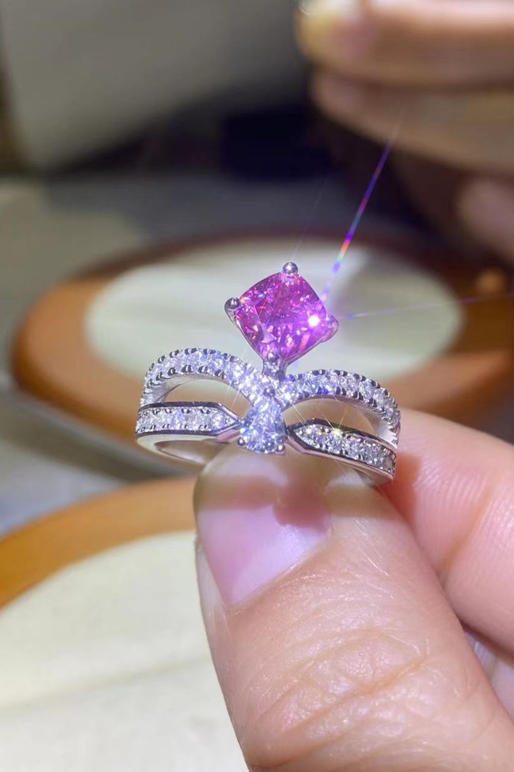 At Your Best 1 Carat Moissanite Ring in Pink - women's ring