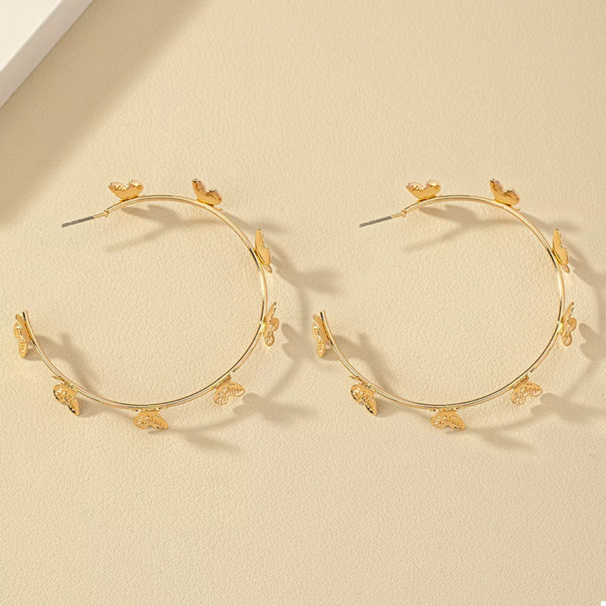 Butterfly Vine Hoop Earrings in Silver - women's hoop earrings