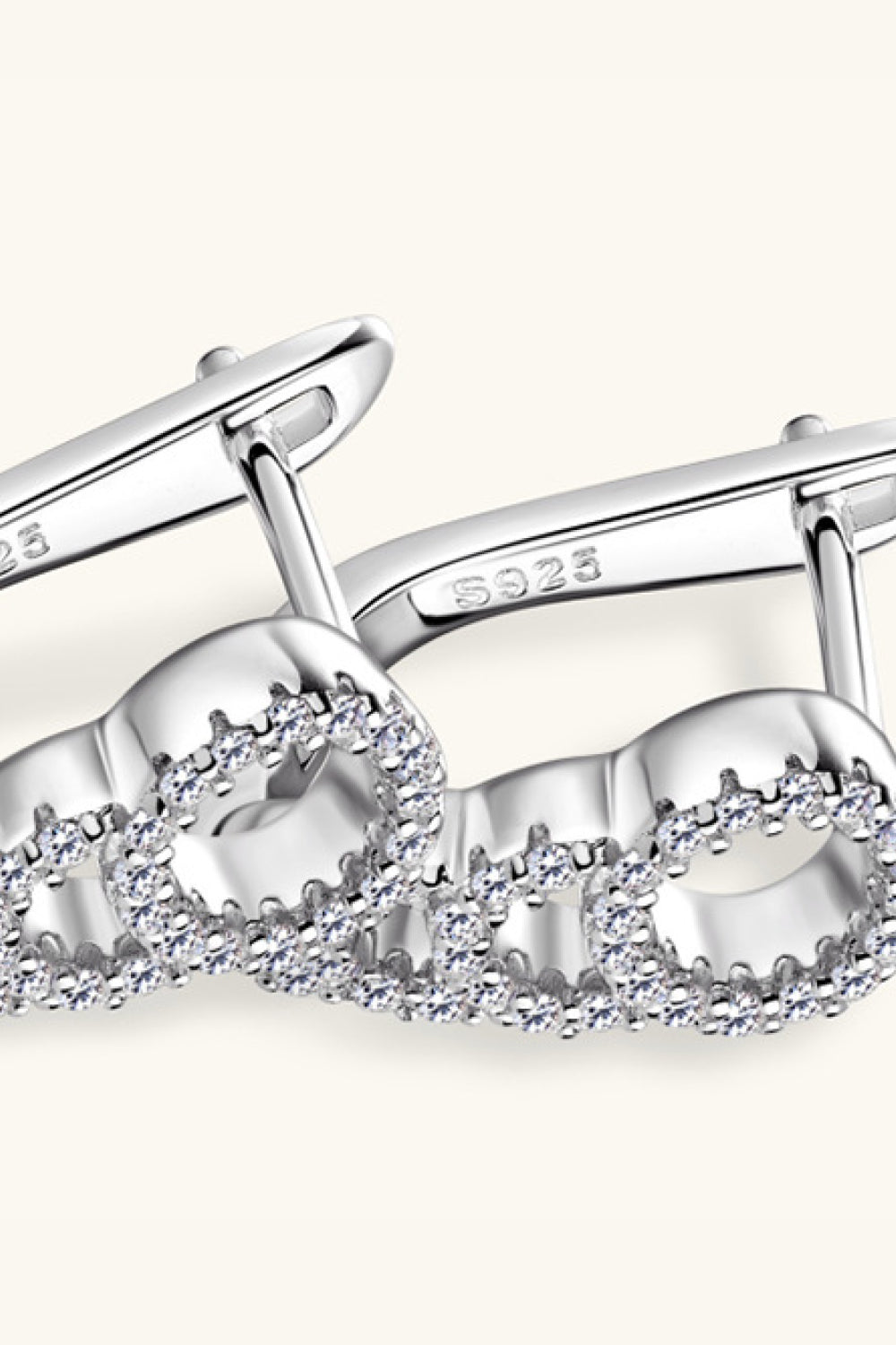Moissanite Sterling Silver Earrings - alternate earring view