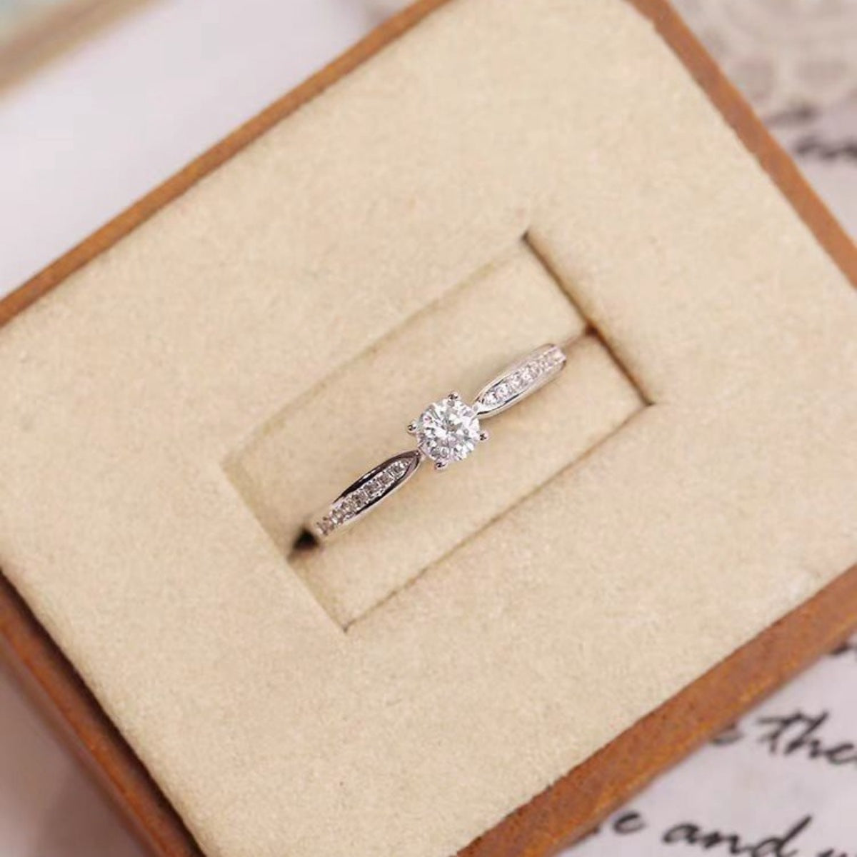 Sterling Silver Moissanite Ring in Silver - women's ring