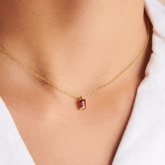 Titanium Steel Inlaid Zircon Pendant Necklace in Style A - women's pendant necklace