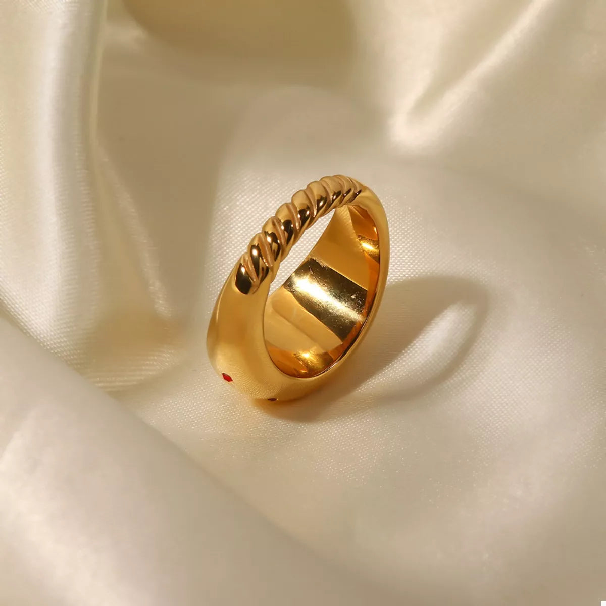 18K Gold-Plated Zircon Ring in Gold - women's ring
