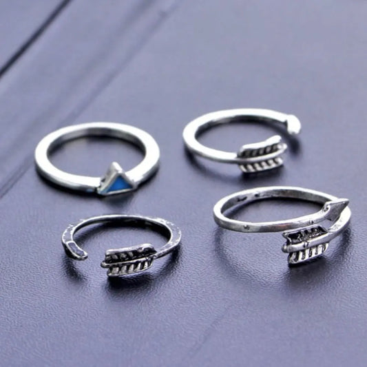 Alloy Turquoise 9-Piece Ring Set - alternate ring view