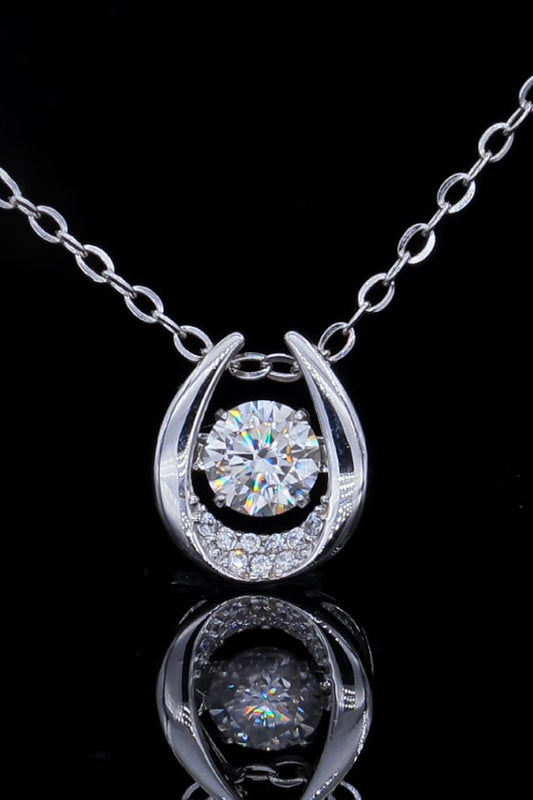 Moissanite Zircon Pendant Necklace in Silver - women's pendant necklace