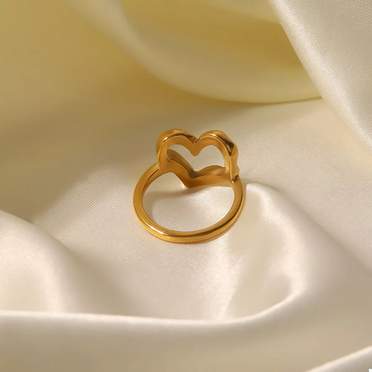 18K Gold-Plated Heart Ring - alternate ring view