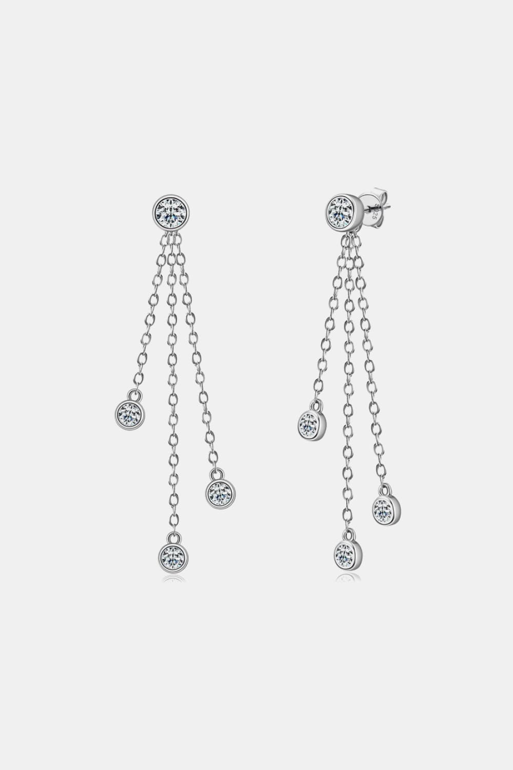 1.2 Carat Moissanite Layered Chain Earrings - alternate earring view