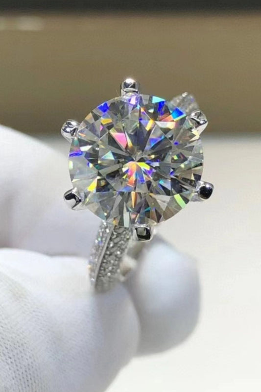 5 Carat Moissanite 6-Prong Ring in Silver - women's ring