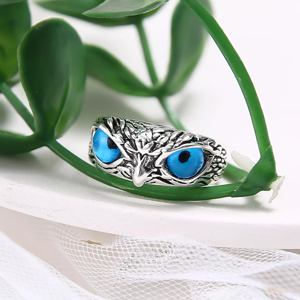 Alloy Owl Eyes Ring - alternate ring view