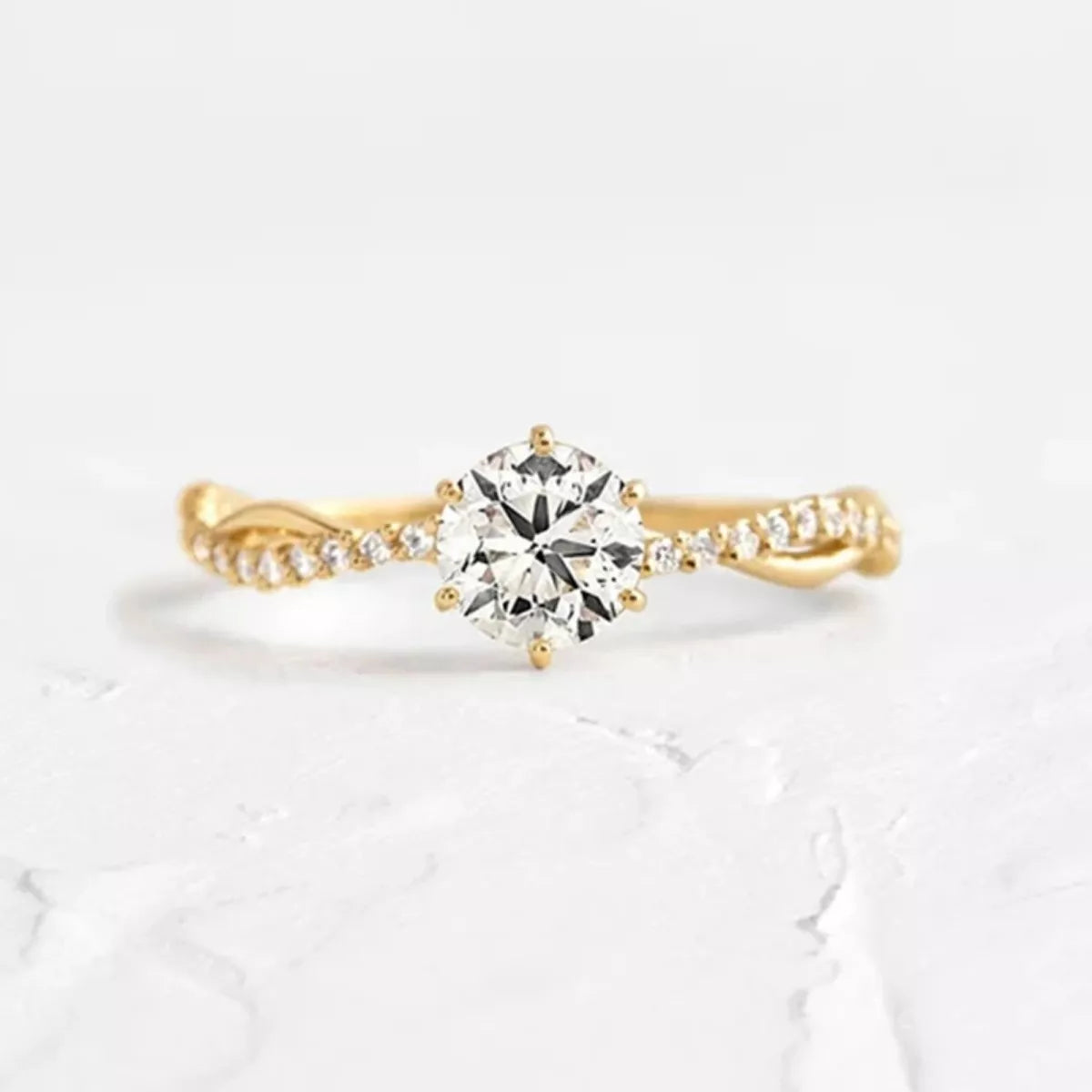 Sterling Silver Zircon Ring - alternate ring view