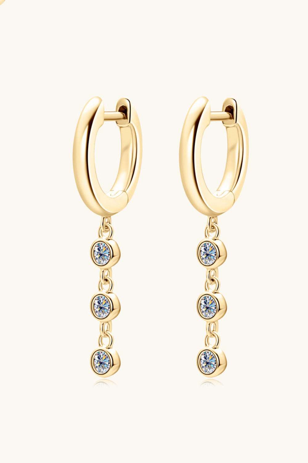 Moissanite Decor Sterling Silver Earrings - alternate earring view